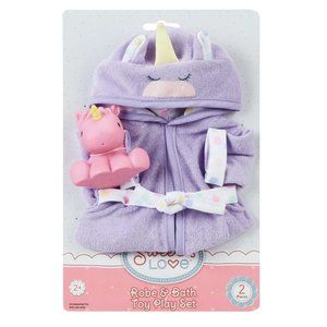 My Sweet Love Unicorn Robe & Bath Toy Play Set - New